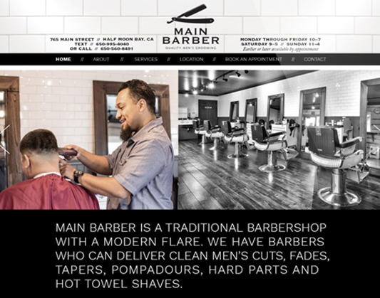 Web Design for Main Barber